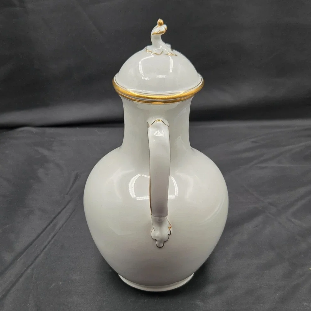 Royal Copenhagen  Coffee Pot Teapot with Lid Gold Trim Signed & Numbered VINTAGE